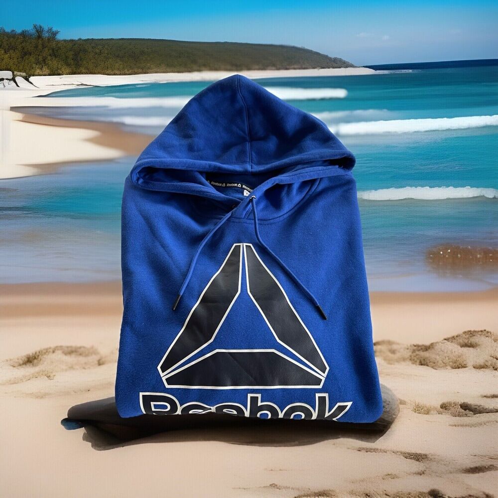Reebok Hoodie Royal Blue Pullover Roo Pocket Cotton Blend Men Size 3XL